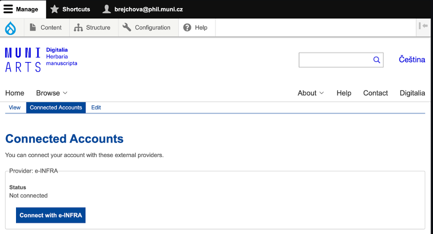 Stránka spojené účty